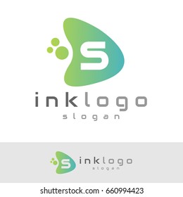 ink initial Letter S Logo design