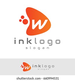 ink initial Letter W Logo design