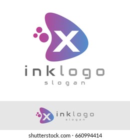 ink initial Letter X Logo design
