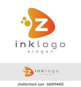 ink initial Letter Z Logo design