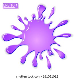 ink, inkblot  violet isolated on white background vector