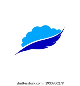 Ink letter and cloud on a white background. Template for logo design 