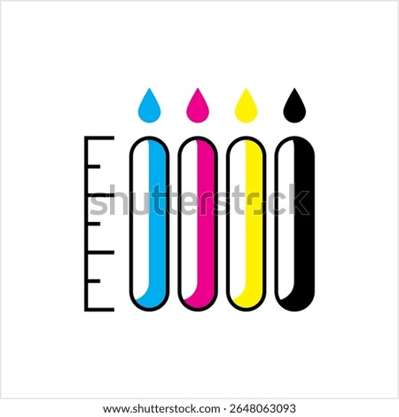 Ink Level Icon, Liquid Level Icon Vector Art Illustration