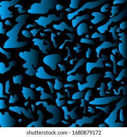 Ink hellblau auf Schwarz von Flecken und Spritzen von Farben.