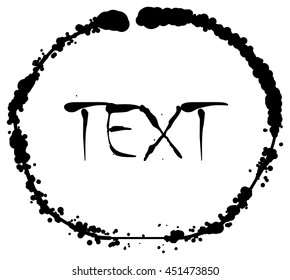 Ink line doodle grunge vector round scribble shape logo