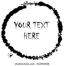 Ink line doodle grunge vector round scribble shape logo