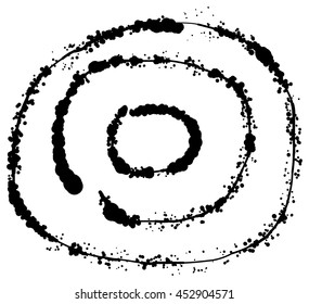 Ink line doodle grunge vector round scribble shape logo