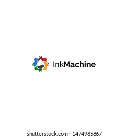 Ink Machine colorful logo design modern logo and premium logo