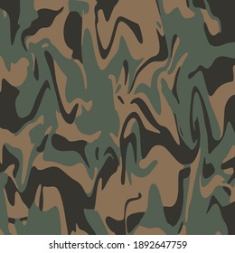 Ink marble camo. Abstract liquid surface for mockup design and background. Artistic ebru painting art template. Vector camouflage tile texture.