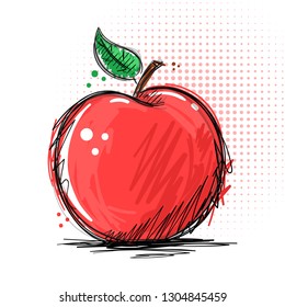 Ink and marker - apple illustration. Vector eps 10