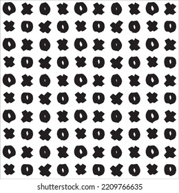 Ink Marks. Vector Seamless Pattern. Xo Pattern