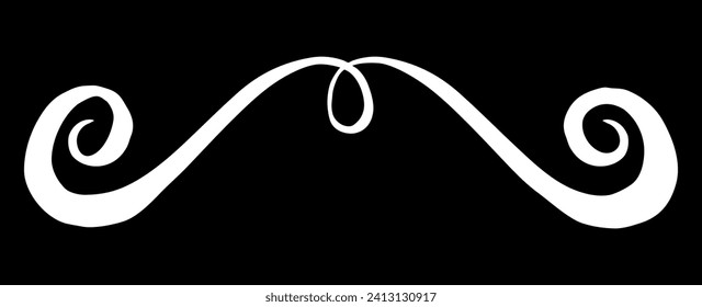 Ink ornament. Hand painted divider isolated on white background	
