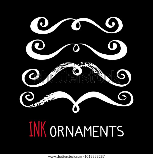 Ink ornaments. Hand painted dividers. Graphic design\
element for web sites, stationary printables, fabric, scrapbooking\
etc.