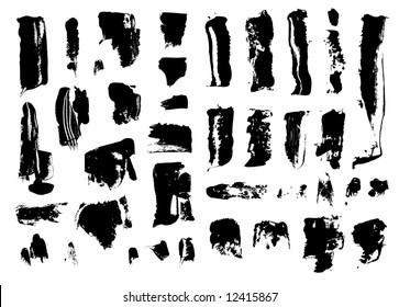 ink and paint artistic spots, vector illustration. can be used as vector brushes.