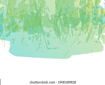 Ink Paint Brush. Psychedelic Paper Green and Aqua Menthe Geometric Watercolor Fabric Design. Fluid Splash.  Vintage Texture Illustration. Watercolor Cover Background. Abstract Texture Backdrop. 