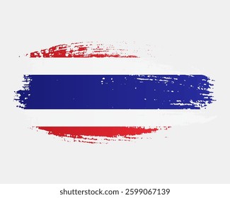 Ink paint brush Thailand flag png transparent background. Thai elegant grunge texture splatter flag for independence day