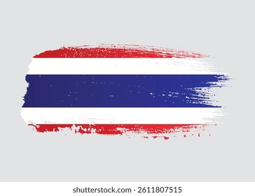 Ink paint brush Thailand flag png transparent background. Thai creative elegant grunge texture splatter flag for independence day