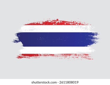 Ink paint brush Thailand flag png transparent background. Abstract Thai creative elegant grunge texture splatter flag for independence day