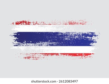 Ink paint brush Thailand flag png transparent background. Thai hand drawn grunge texture splatter flag for independence day