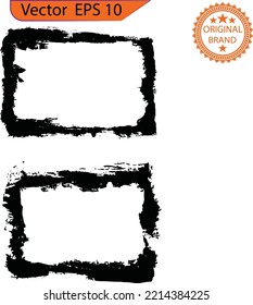 Ink paint set. Paint brushes. Paint splatter stroke. Black Grunge Banners on transparent background. Dirty artistic vector design. My original design elements. 