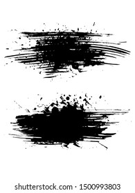 Ink Paintbrush Splatter Brushed Grunge Style Vector Art Set for Background, Cover, Banner, Poster or Wallpaper Design Download svg