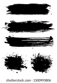 Ink Paintbrush Splatter Brushed Grunge Style Vector Art Set for Background, Cover, Banner, Poster or Wallpaper Design Download svg