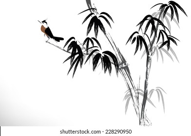 ink painted bamboo