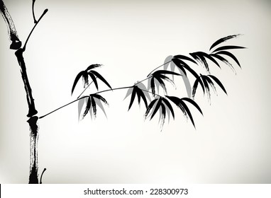 ink painted bamboo
