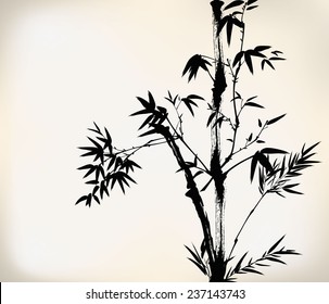 ink painted bamboo