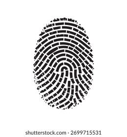 Design de impressão digital pintado a tinta mostrando a textura da criatividade e a emoção humana