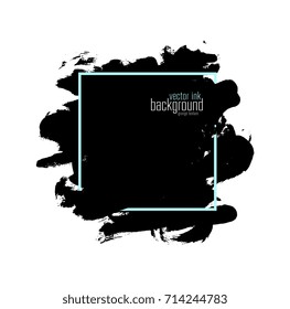 Ink painting isolated. Brush stroke. Vector artwork. Black and white. 