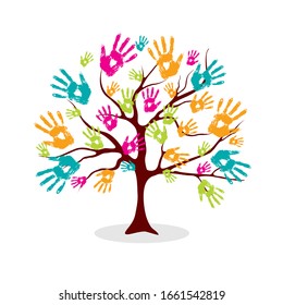 Ink, palm fingers isolated vector. Creative man or kid hand print silhouette. Baby art logo. Cartoon handprints, palms in paint on white. Support .
