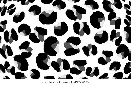 Ink pattern. Black and white halftone. Leopard print. Animal skin pattern. Black leopard pattern. Panther skin background. Vector.