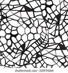 Ink pattern. Damask seamless pattern. Vector illustration.