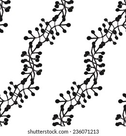 Ink pattern. Damask seamless pattern. Vector illustration.