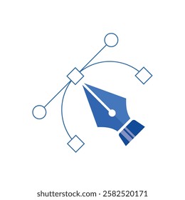 ink pen blue icon design