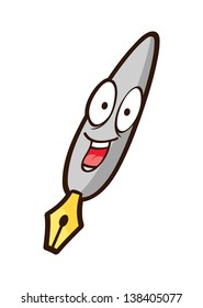 ink pen cartoon isolated on white background