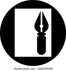 ink pen concept logo, icon, symbol, vector design template
