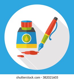 ink pen flat icon