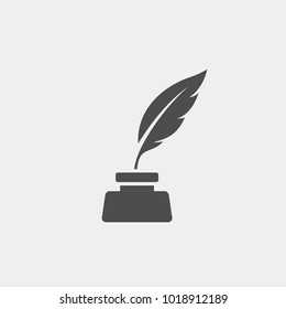 Ink pen flat vector icon