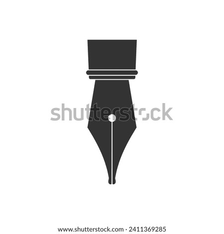 Ink pen graphic icon. Ink nib sign isolated on white background. Fountain pen symbol. Vector illustration