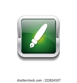 Ink Pen Green Vector Icon Button