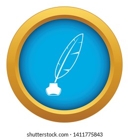 Ink with pen icon blue vector isolated on white background for any design