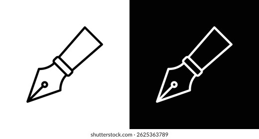 Ink pen icon concept stroke on white background