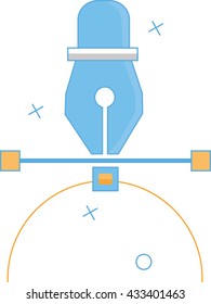 Ink pen icon. Design tool Icon. Vector illustration