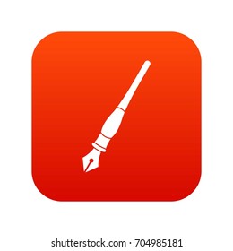Ink pen icon digital red for any design isolated on white vector illustration