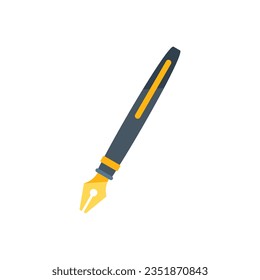 Ink pen icon flat vector. Hand letter. Message pencil isolated