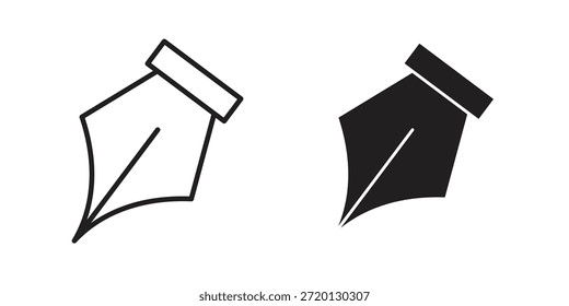 Ilustração de ícone de caneta tinteiro, vetor de linha fina, sinal de design da Web,