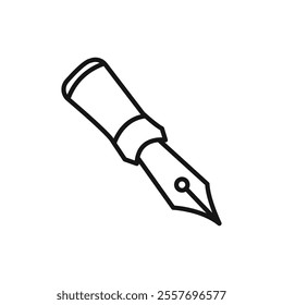 Ink pen icon Isolated flat vector in outline