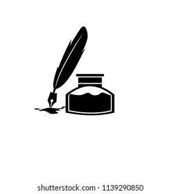 Ink with pen icon isolated on white background vector illustration